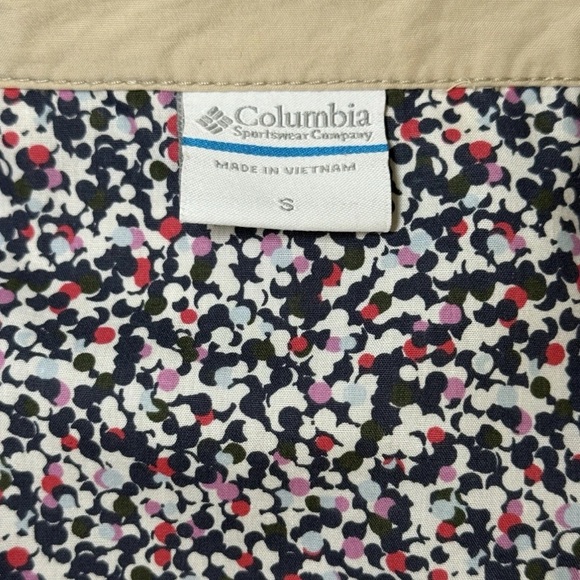 Columbia Lightweight Rain Resistant Jacket Coat with Floral Cuffs Size S Snap Up - Picture 5 of 8